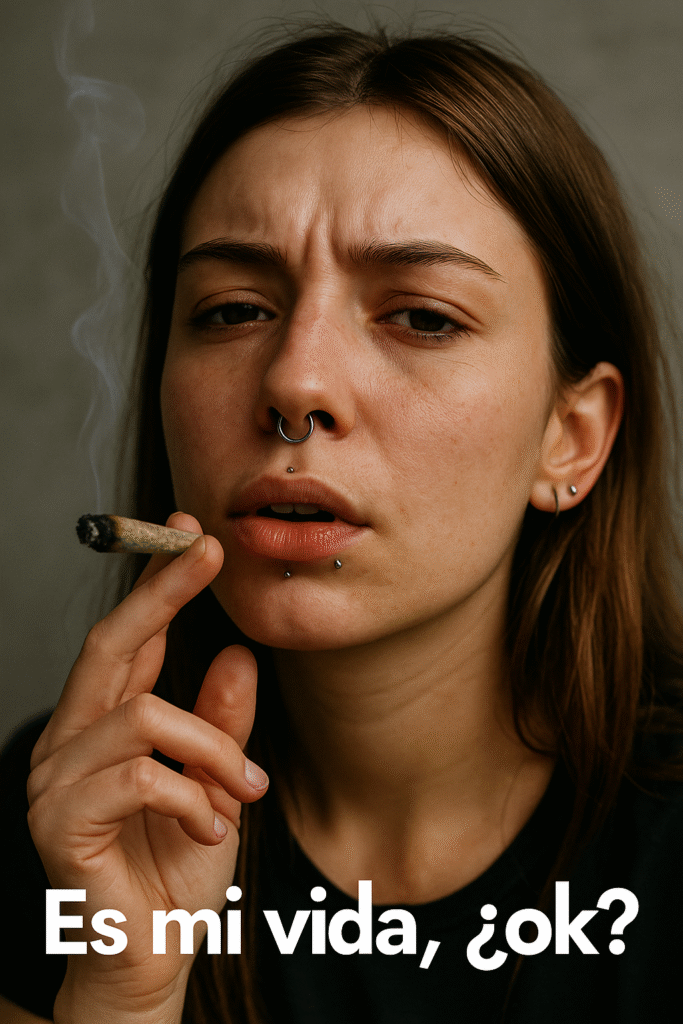 ChatGPT Image 8 jul 2025, 19_10_00 mujer con piercings fumando marihuana - oh my dent